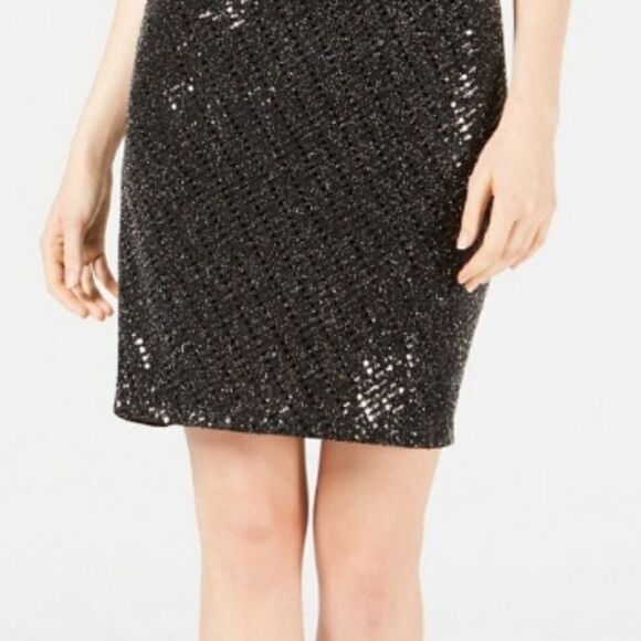 Bar III Women's Metallic Shine Bodycon Party Dress - Picture 5 of 6